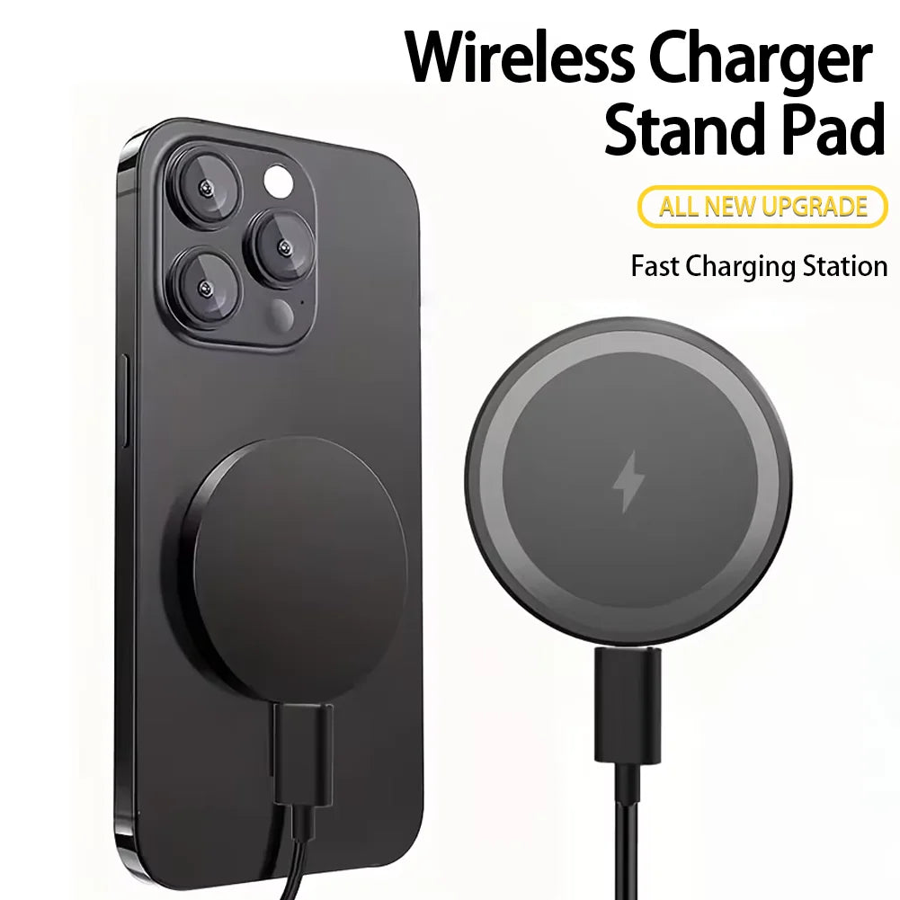 Mini Magnetic Wireless Charger Pad For Magsafe iPhone 17 16 15 14 13 Pro Max Samsung LED Magnet Fast Charging Phone Stand