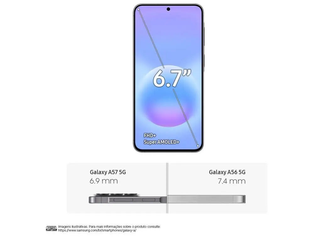 Samsung Galaxy A57 Smartphone 128Gb 5g 8Gb Ram Gray 6.7\" Triple Camera + 12Mp Selfie
