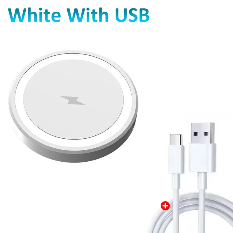 Mini Magnetic Wireless Charger Pad For Magsafe iPhone 17 16 15 14 13 Pro Max Samsung LED Magnet Fast Charging Phone Stand