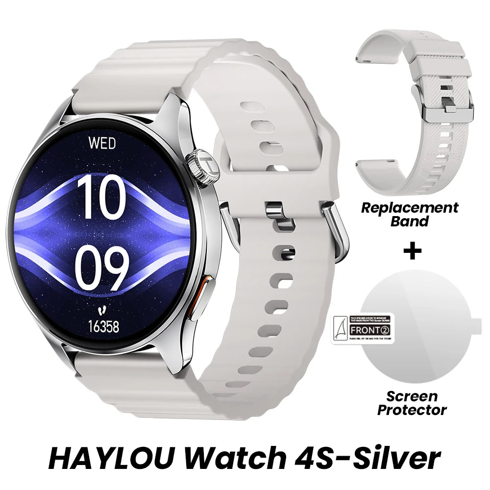 HF012 HAYLOU Watch 4S Smart Watch 5-star System GPS Sport Tracking 1.43 AMOLED Display 120+ Sports Modes Fitness Smartwatch