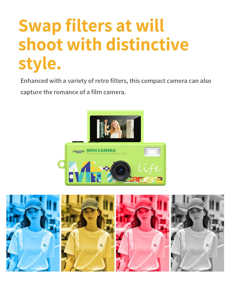 0.96 inch Flip Screen Mini Thumb Camera Keychain Camera Retro Outdoor Sports Camera Very Small Camcorder Video Recorder