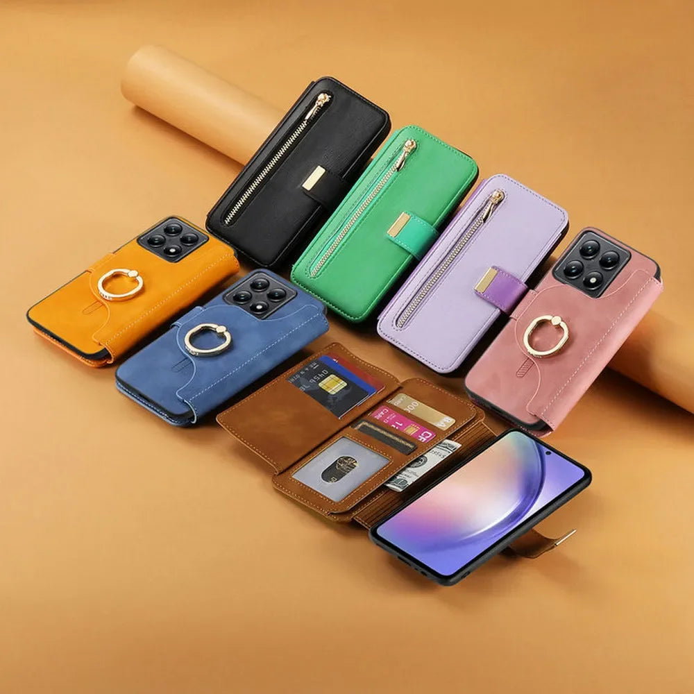 For Xiaomi Poco X8 Pro Max F9 Ultra 5G 2In1 Detachable Leather Zipper Wallet Case Poco F9 X8 M8 F8 X7 M7 F7 X6 F6 Pro C65 Cover
