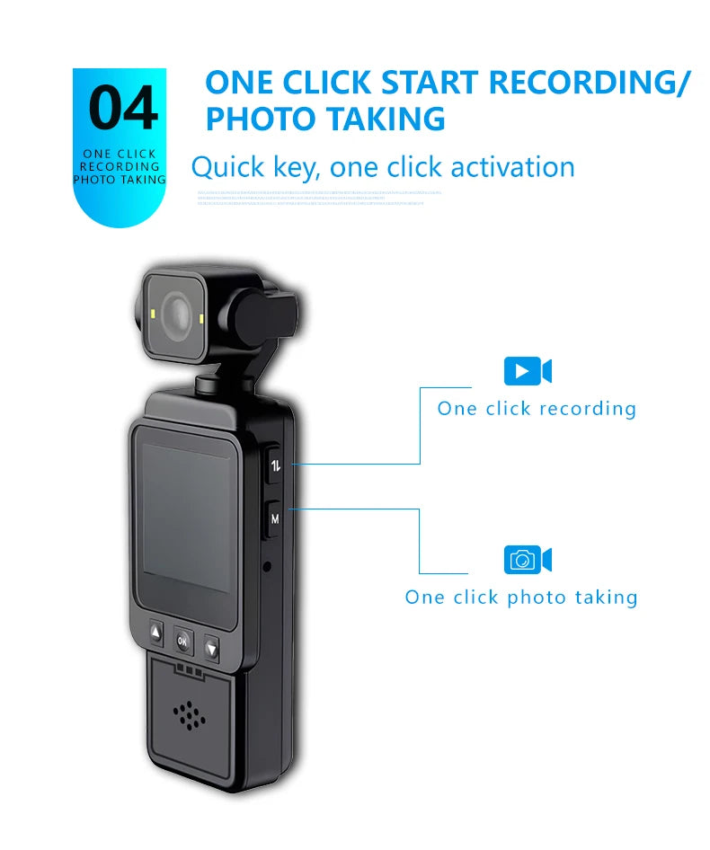 Portable 1080P HD Mini Body Camera Rotatable Lens LCD Screen Handheld Video Recorder Outdoor Sports Vlog Camcorder