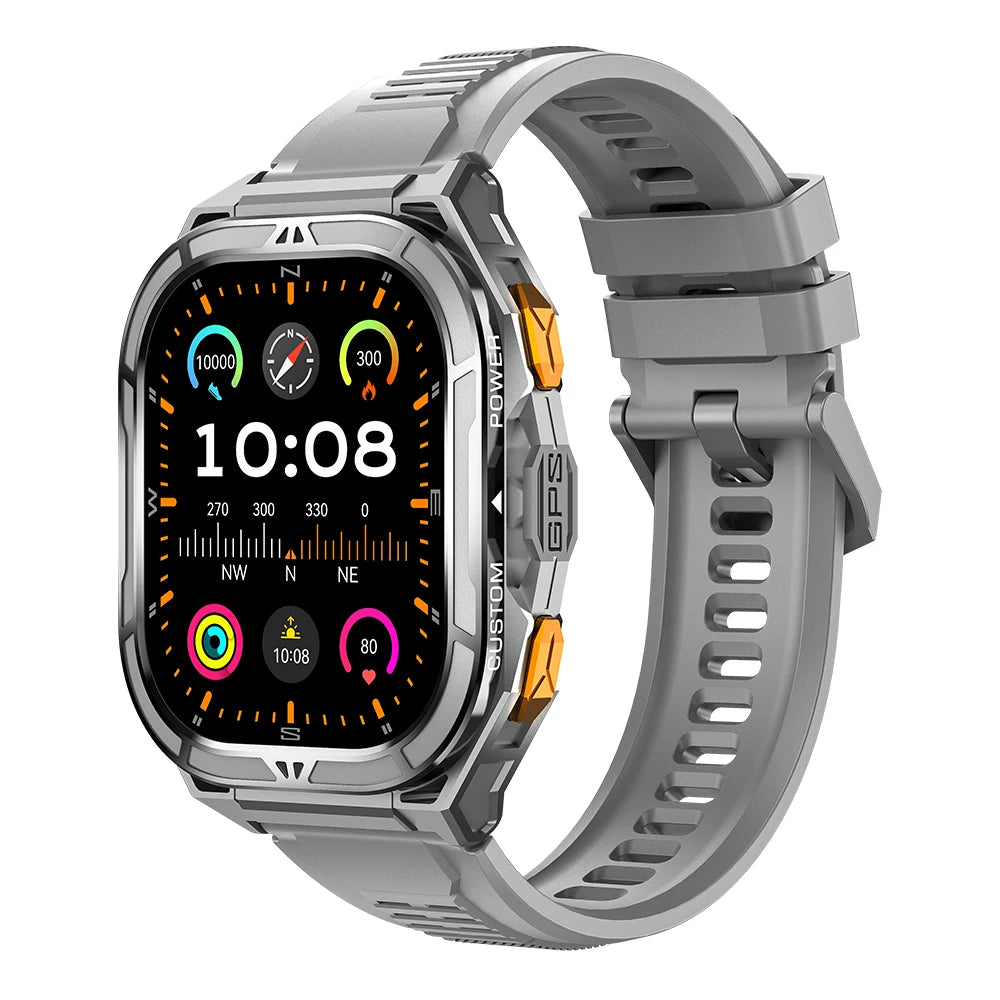 Luxury AMOLED Smartwatch Real GPS 5ATM Waterproof Fitness Tracker Smart Watch Sports Health Monitor Watches for Man iOS Android