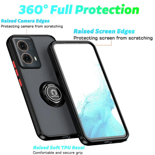 Armor Matte Case For Motorola Moto G86 G67 G35 G55 G54 G84 G14 G72 G85 G75 G15 G05 G34 G24 S50 E13 G13 Ring Holder Cover Coque