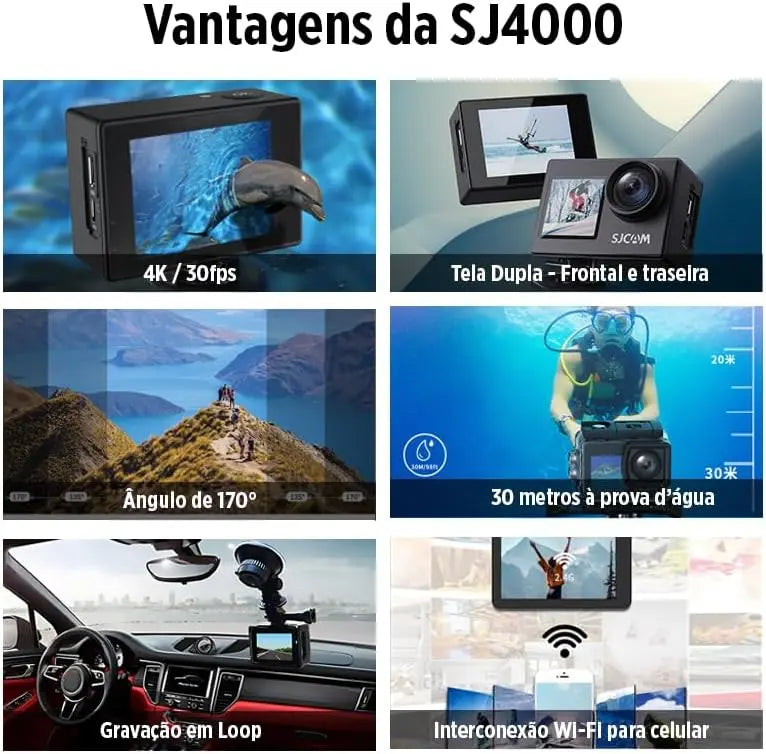 Sjcam Sj4000 Dual Screen Action Camera Full Hd 4K 30m Waterproof Anti-Shake Hd Sports Video Cameras