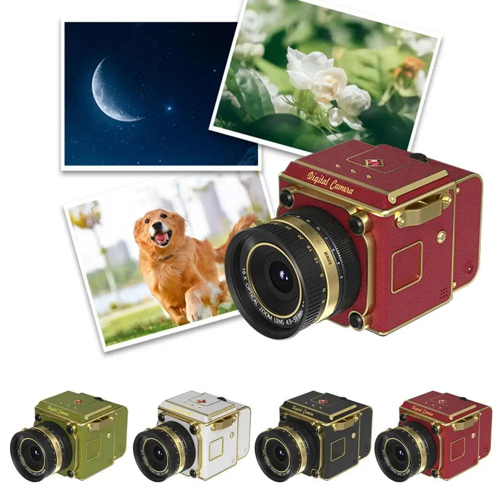 Retro Portable CCD 16X Digital Zoom Student-Friendly Simulation Double-Reflex Digital Camera For Beginner Photography Mini