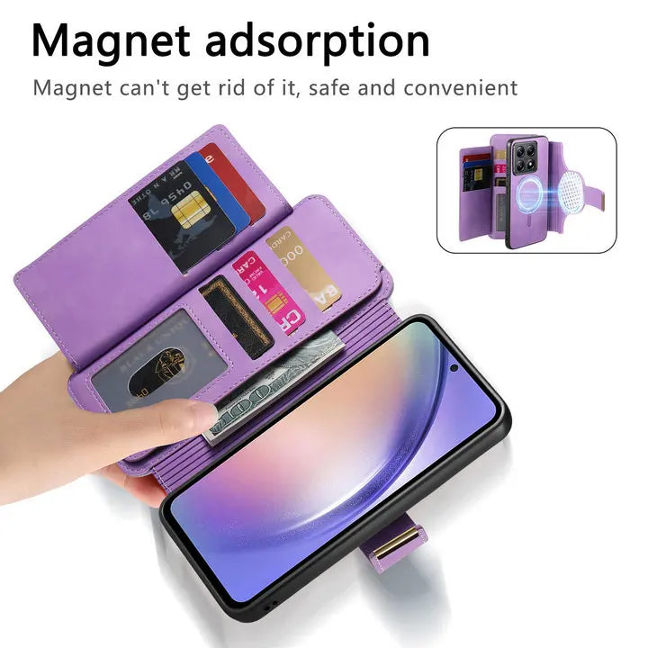 For Xiaomi Poco X8 Pro Max F9 Ultra 5G 2In1 Detachable Leather Zipper Wallet Case Poco F9 X8 M8 F8 X7 M7 F7 X6 F6 Pro C65 Cover