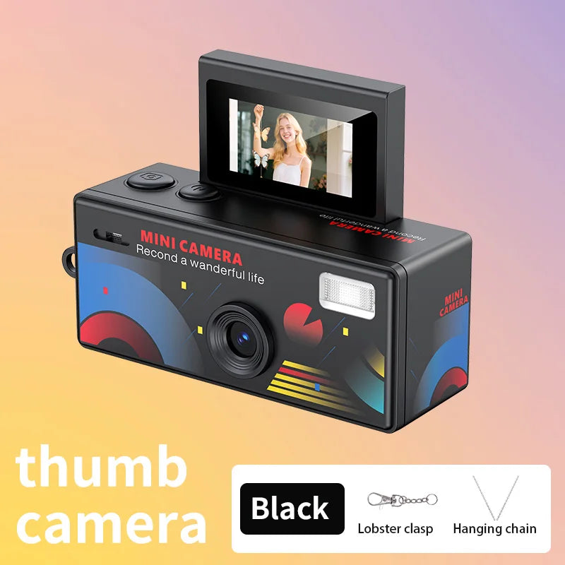 0.96 inch Flip Screen Mini Thumb Camera Keychain Camera Retro Outdoor Sports Camera Very Small Camcorder Video Recorder