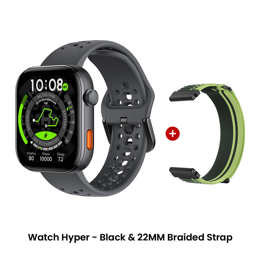 HAYLOU Watch Hyper Smartwatch 1.97" AMOLED Display Supports Dual-Band GPS Compass Offline Maps Message Reply Smart Watch 5ATM