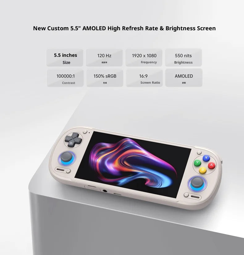 Retroid Pocket 6 Android Game Console Hall-Effect Trigger 8GEN2 5.5Inch 1080P 120Hz AMOLED Screen 6000mAh Handheld Consoles