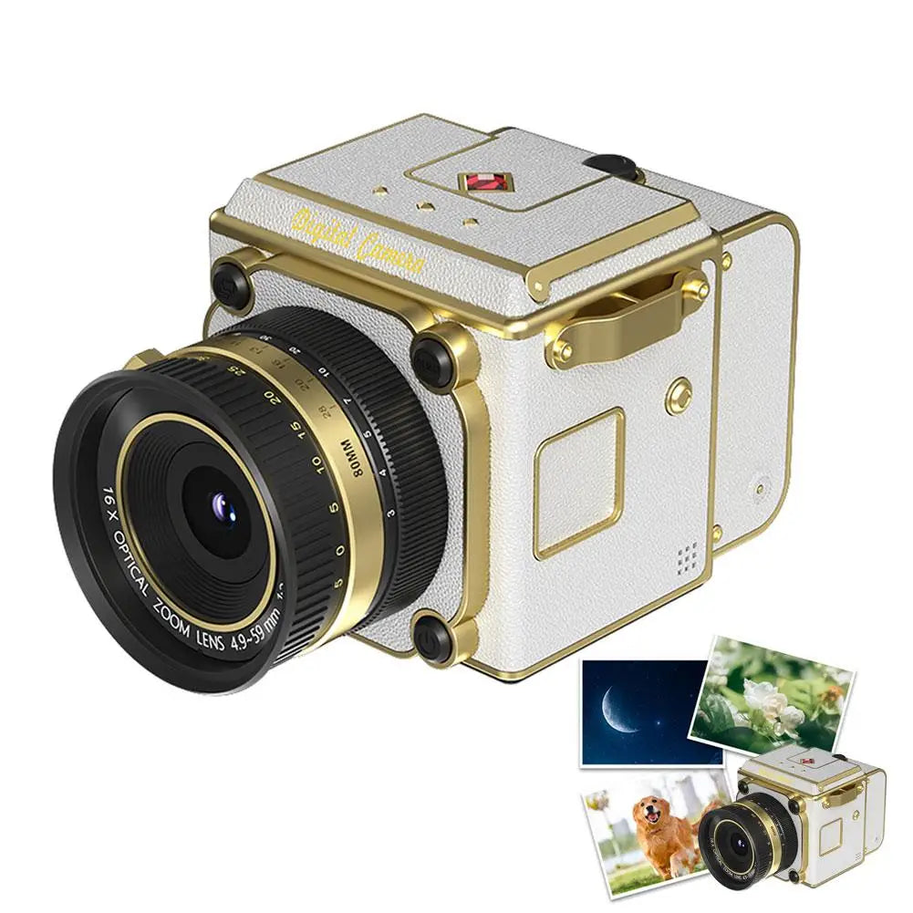 Retro Portable CCD 16X Digital Zoom Student-Friendly Simulation Double-Reflex Digital Camera For Beginner Photography Mini