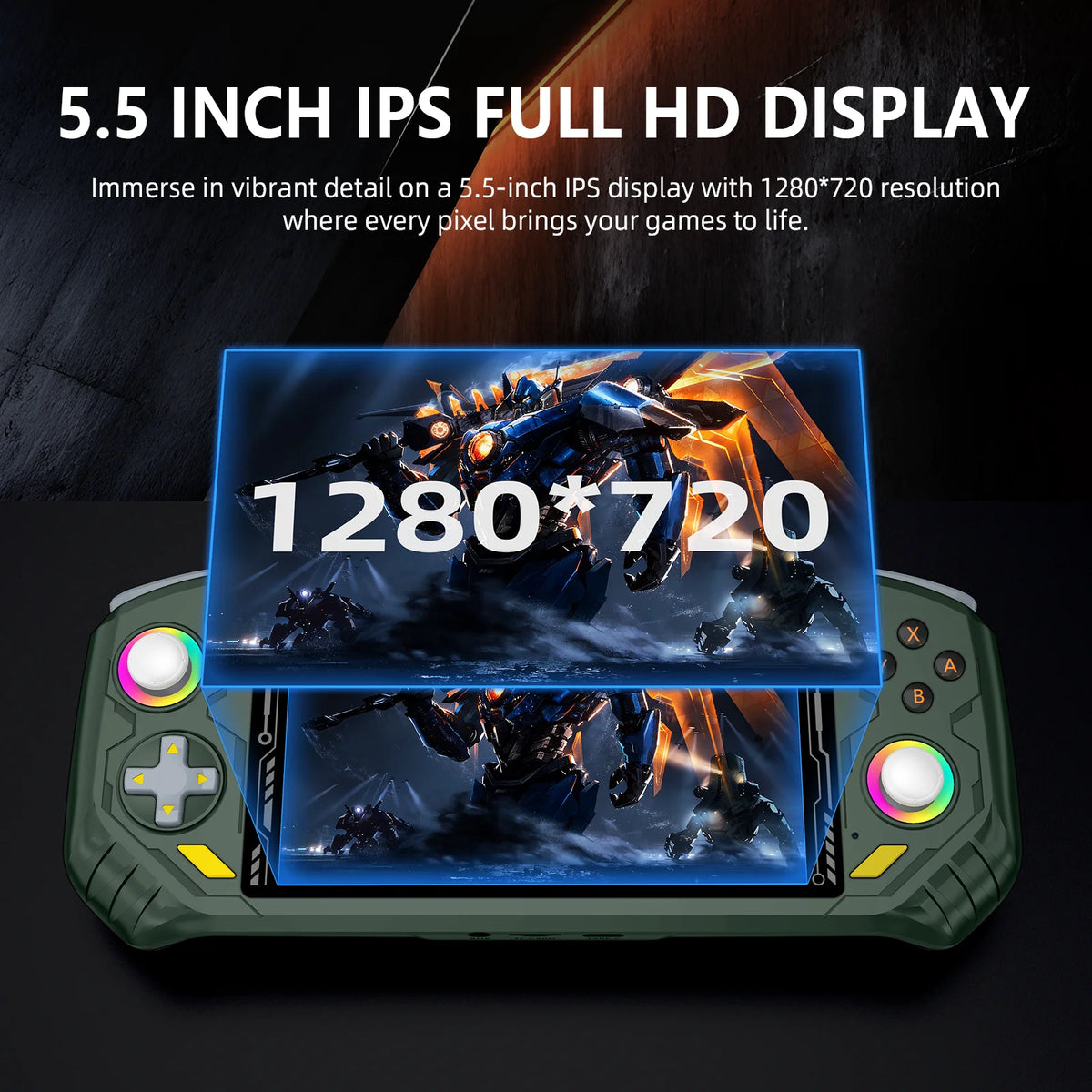 RG52 Mini Retro Handheld Game Console 5.5 Inch IPS Screen EmuELEC&RGBOX Dual System 22000+ Games WIFI Playing Potable Video Game