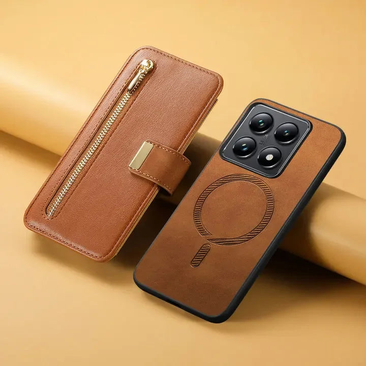 For Xiaomi Poco X8 Pro Max F9 Ultra 5G 2In1 Detachable Leather Zipper Wallet Case Poco F9 X8 M8 F8 X7 M7 F7 X6 F6 Pro C65 Cover