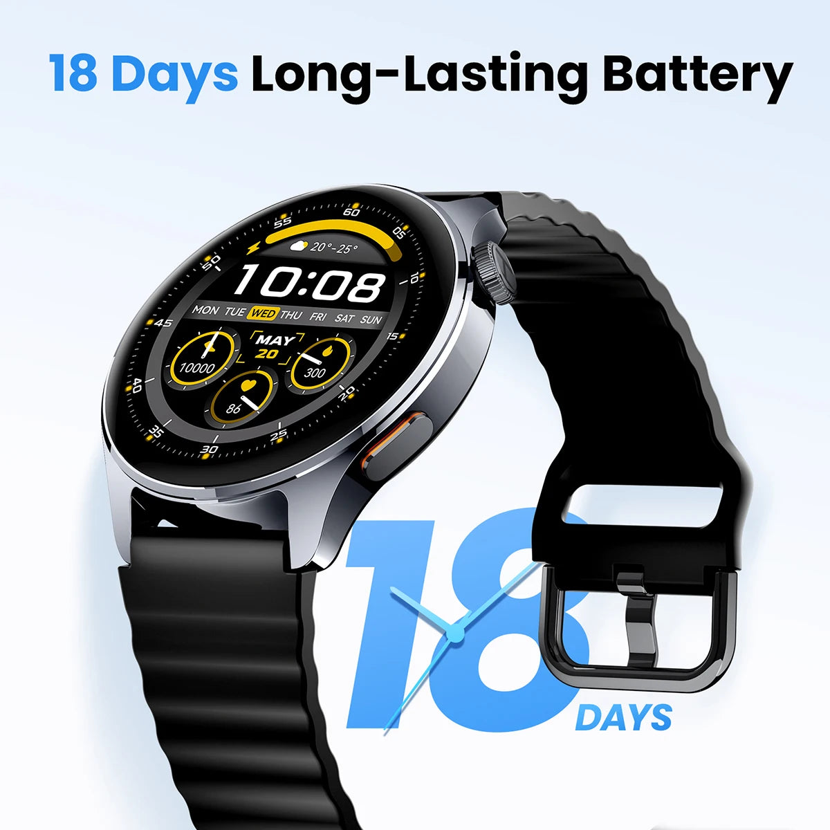 HF012 HAYLOU Watch 4S Smart Watch 5-star System GPS Sport Tracking 1.43 AMOLED Display 120+ Sports Modes Fitness Smartwatch