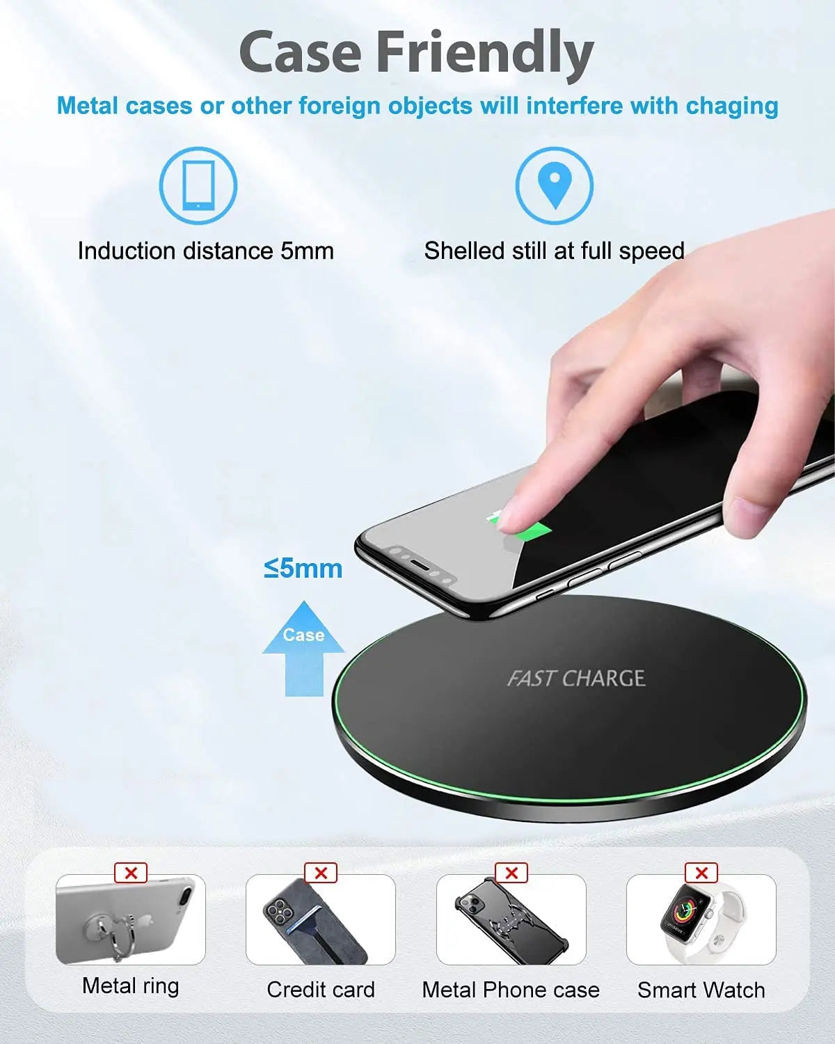 50W Wireless Charger For iPhone 14 15 16 17 Pro Xs Max Mini X Xr Induction Fast Charging Pad For Samsung S25 S26 S8 S9 S10 Note