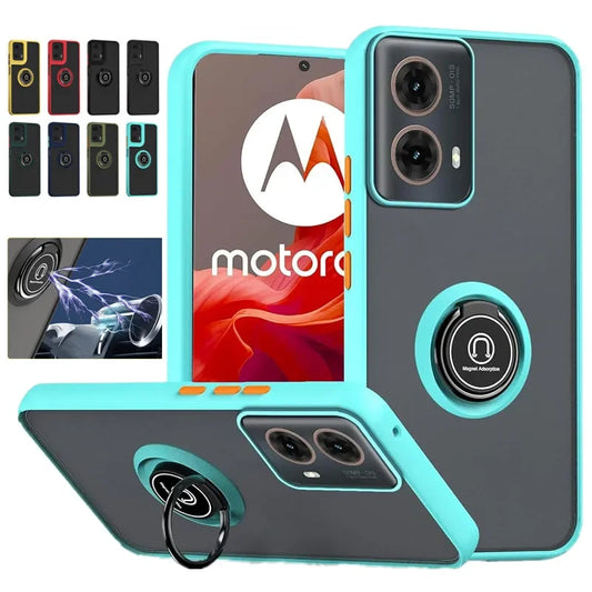 Armor Matte Case For Motorola Moto G86 G67 G35 G55 G54 G84 G14 G72 G85 G75 G15 G05 G34 G24 S50 E13 G13 Ring Holder Cover Coque