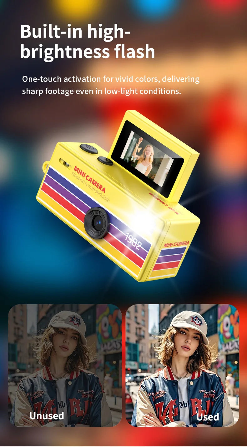 0.96 inch Flip Screen Mini Thumb Camera Keychain Camera Retro Outdoor Sports Camera Very Small Camcorder Video Recorder