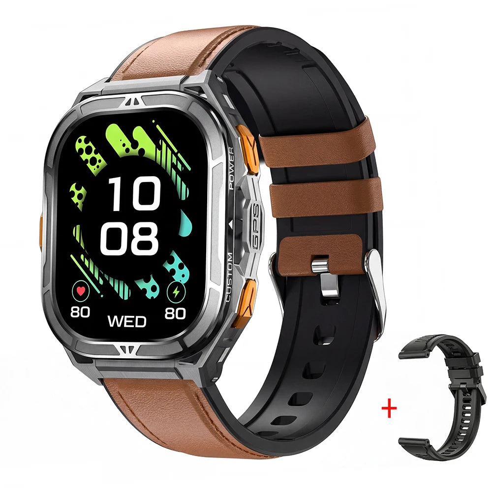 Luxury AMOLED Smartwatch Real GPS 5ATM Waterproof Fitness Tracker Smart Watch Sports Health Monitor Watches for Man iOS Android