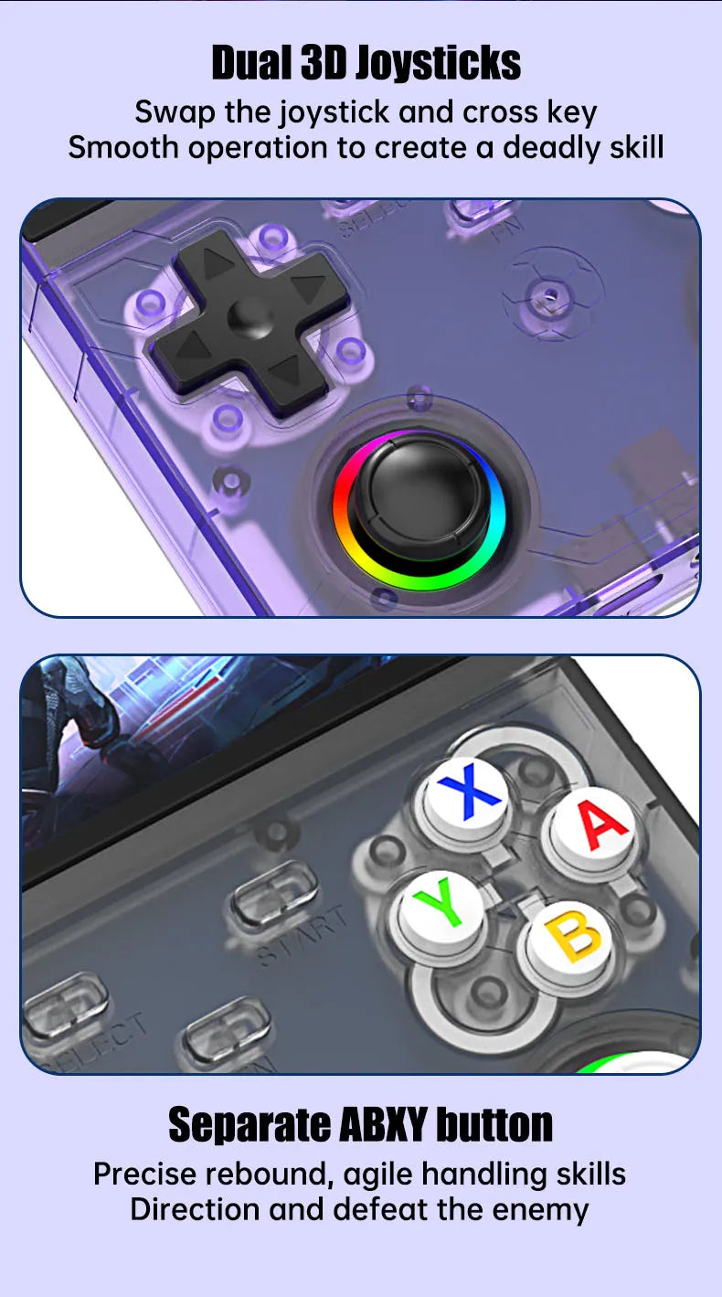 New R36 Ultra X Handheld Retro Video Game Console IPS Screen 128GB Games Portable Pocket Player with Linux System