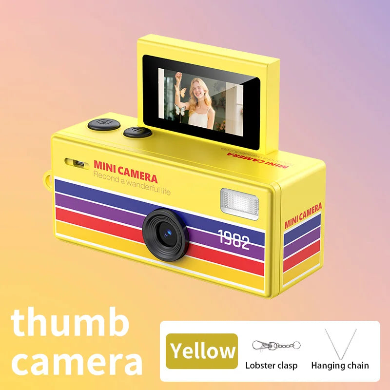 0.96 inch Flip Screen Mini Thumb Camera Keychain Camera Retro Outdoor Sports Camera Very Small Camcorder Video Recorder