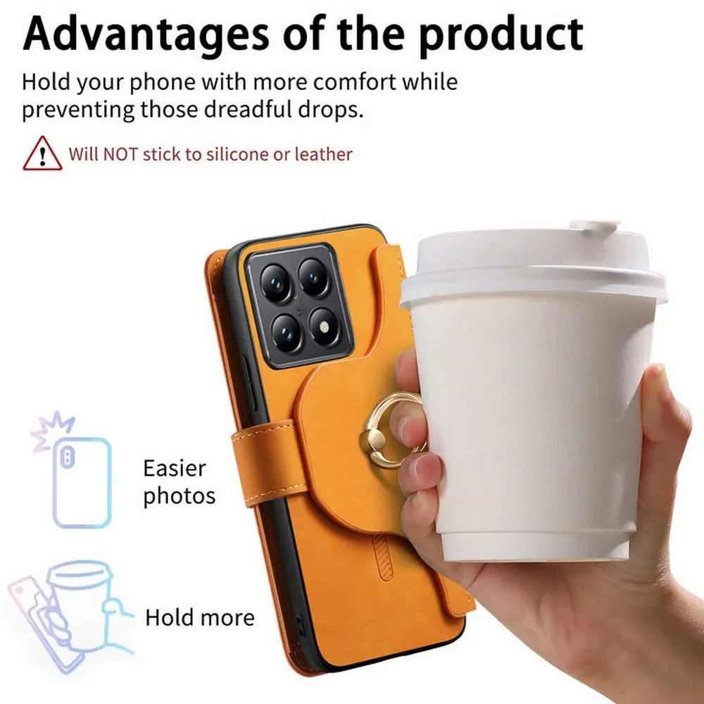 For Xiaomi Poco X8 Pro Max F9 Ultra 5G 2In1 Detachable Leather Zipper Wallet Case Poco F9 X8 M8 F8 X7 M7 F7 X6 F6 Pro C65 Cover