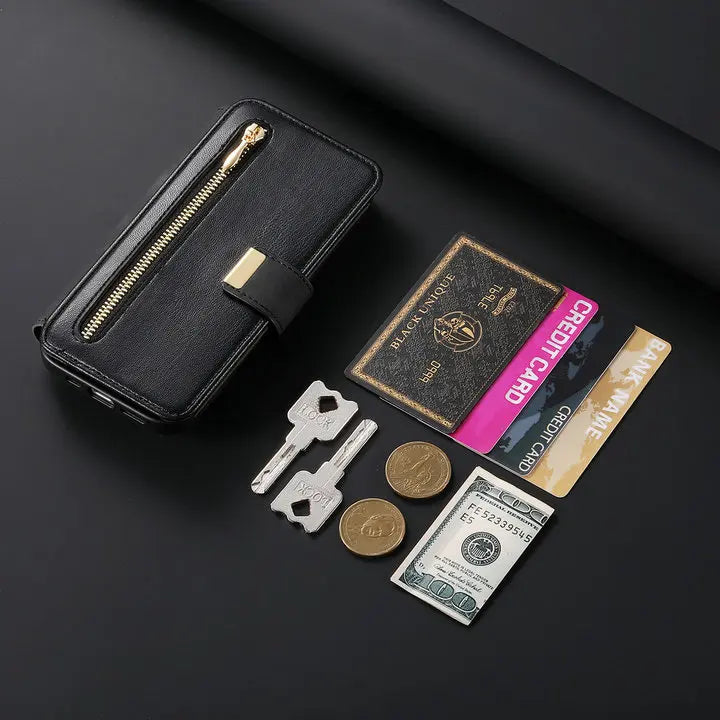 For Xiaomi Poco X8 Pro Max F9 Ultra 5G 2In1 Detachable Leather Zipper Wallet Case Poco F9 X8 M8 F8 X7 M7 F7 X6 F6 Pro C65 Cover