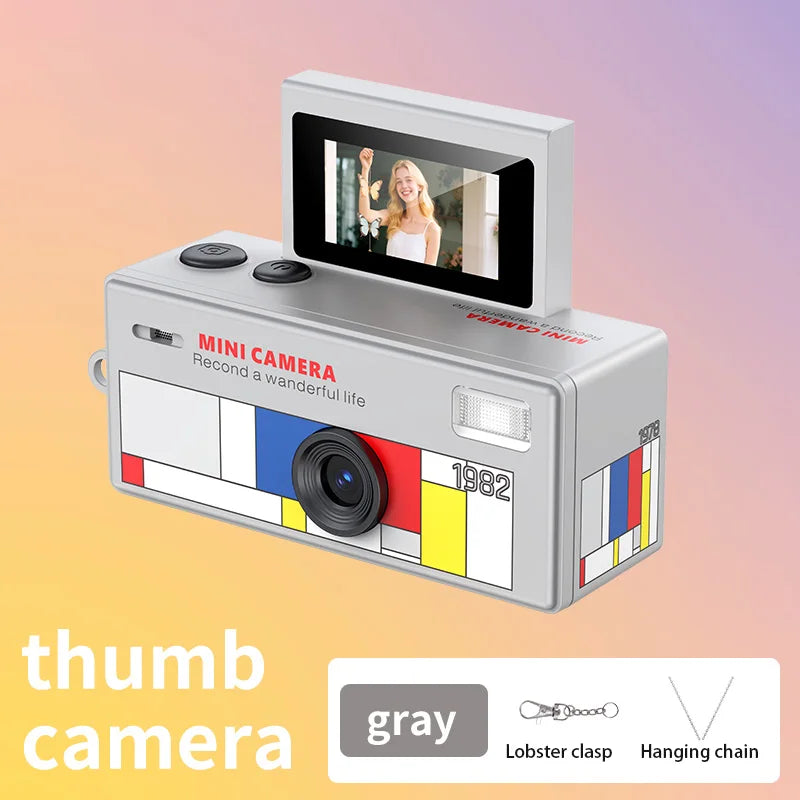 0.96 inch Flip Screen Mini Thumb Camera Keychain Camera Retro Outdoor Sports Camera Very Small Camcorder Video Recorder