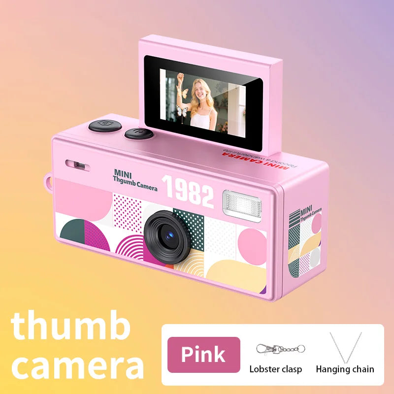 0.96 inch Flip Screen Mini Thumb Camera Keychain Camera Retro Outdoor Sports Camera Very Small Camcorder Video Recorder