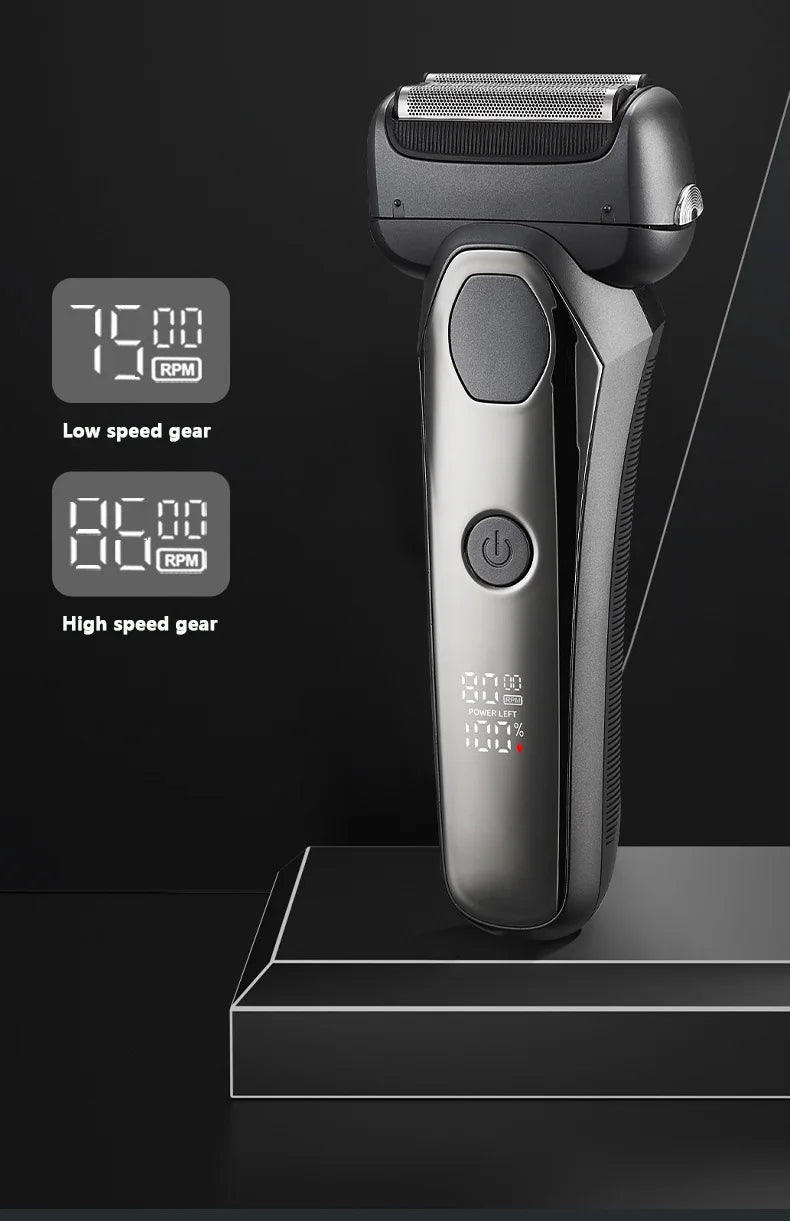 MOTAWISH Electric Shaver Reciprocating High and Low Two-speed Adjustable Shaver Full Body Washable Type-c Rechargeable Shaver