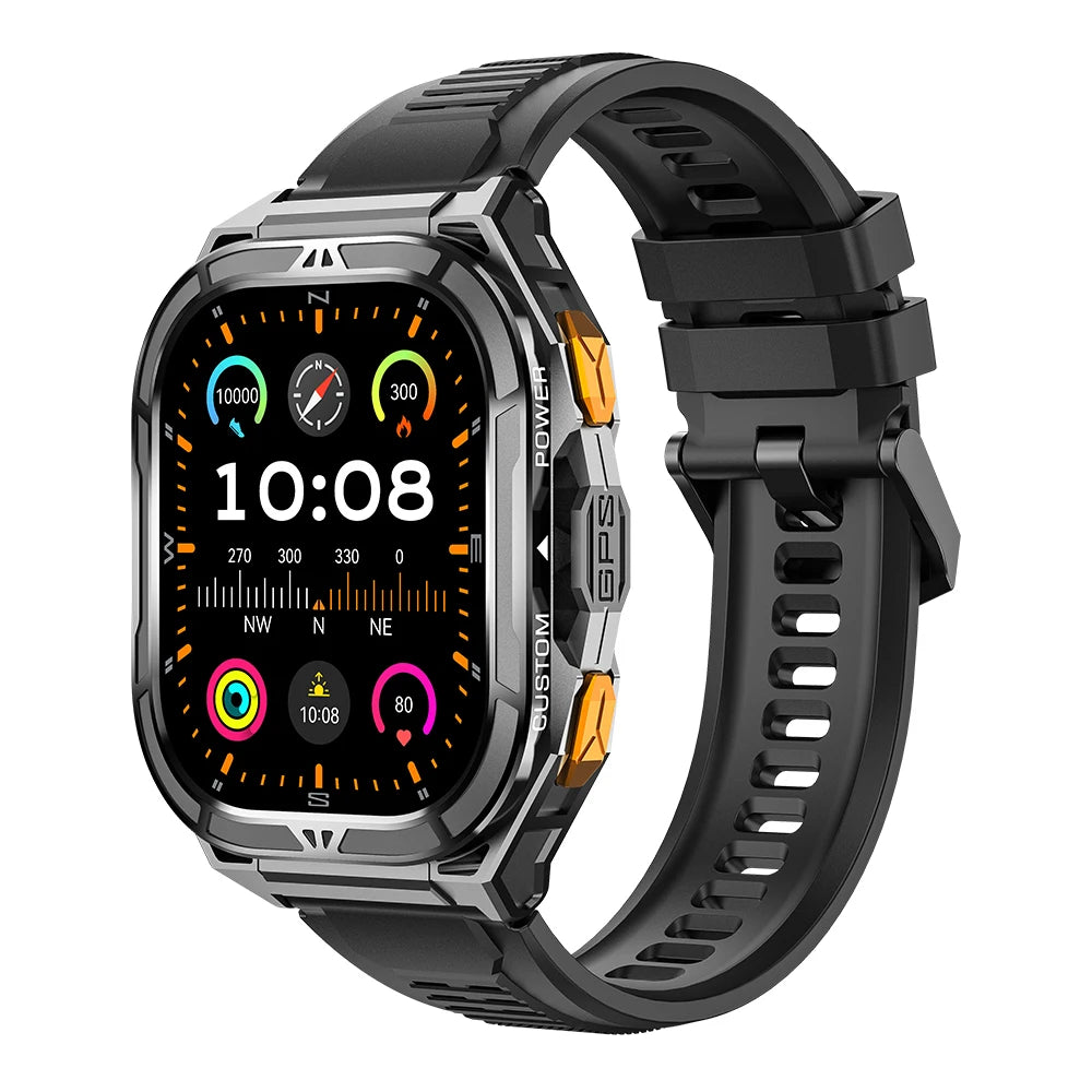 Luxury AMOLED Smartwatch Real GPS 5ATM Waterproof Fitness Tracker Smart Watch Sports Health Monitor Watches for Man iOS Android