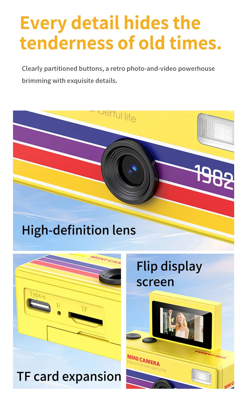 0.96 inch Flip Screen Mini Thumb Camera Keychain Camera Retro Outdoor Sports Camera Very Small Camcorder Video Recorder