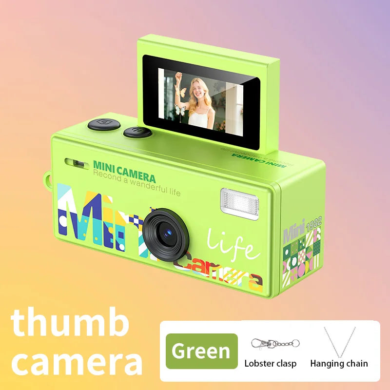 0.96 inch Flip Screen Mini Thumb Camera Keychain Camera Retro Outdoor Sports Camera Very Small Camcorder Video Recorder