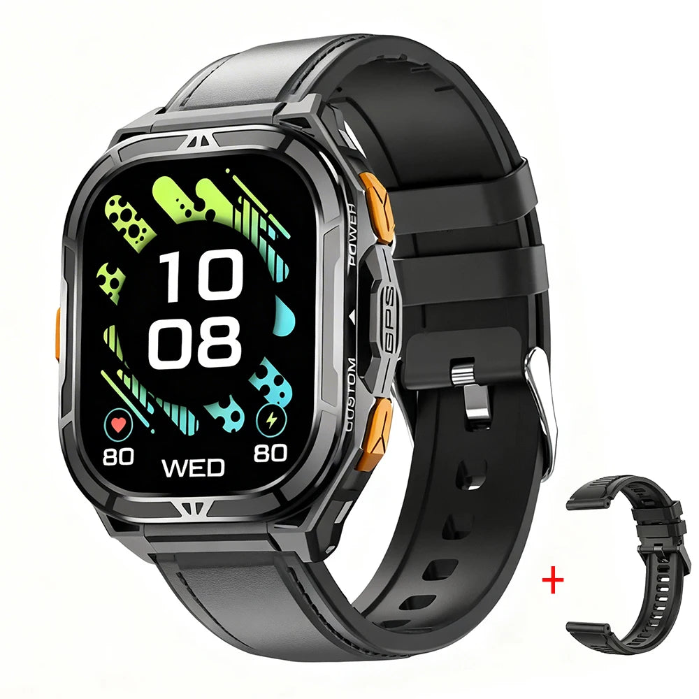 Luxury AMOLED Smartwatch Real GPS 5ATM Waterproof Fitness Tracker Smart Watch Sports Health Monitor Watches for Man iOS Android
