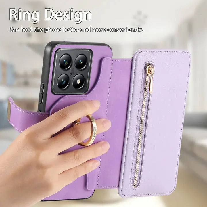 For Xiaomi Poco X8 Pro Max F9 Ultra 5G 2In1 Detachable Leather Zipper Wallet Case Poco F9 X8 M8 F8 X7 M7 F7 X6 F6 Pro C65 Cover