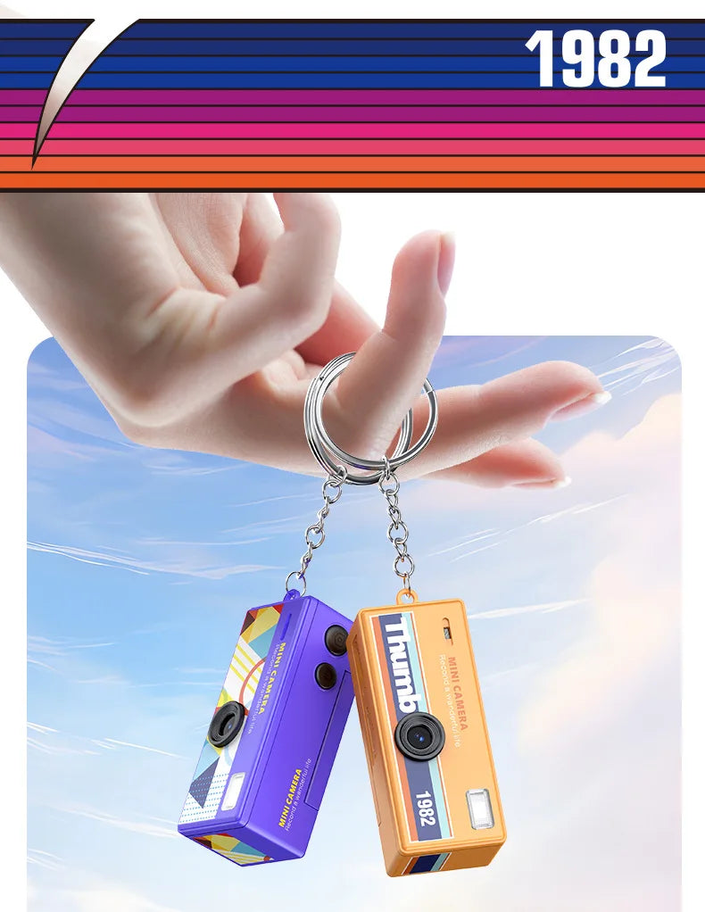0.96 inch Flip Screen Mini Thumb Camera Keychain Camera Retro Outdoor Sports Camera Very Small Camcorder Video Recorder