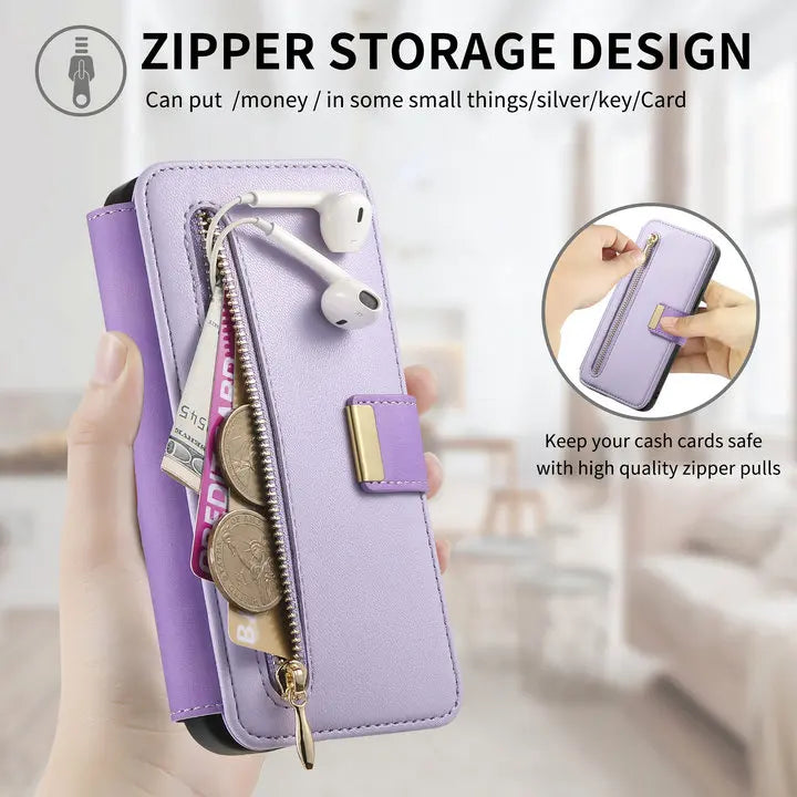 For Xiaomi Poco X8 Pro Max F9 Ultra 5G 2In1 Detachable Leather Zipper Wallet Case Poco F9 X8 M8 F8 X7 M7 F7 X6 F6 Pro C65 Cover