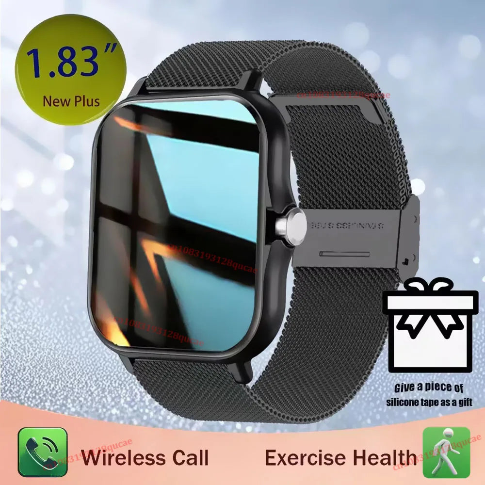 1.83'' Sports Smart Watch Fitness Clock Health Monitor Waterproof Smartwatch Wireless Call Watches Men Women Android Ios Ht30