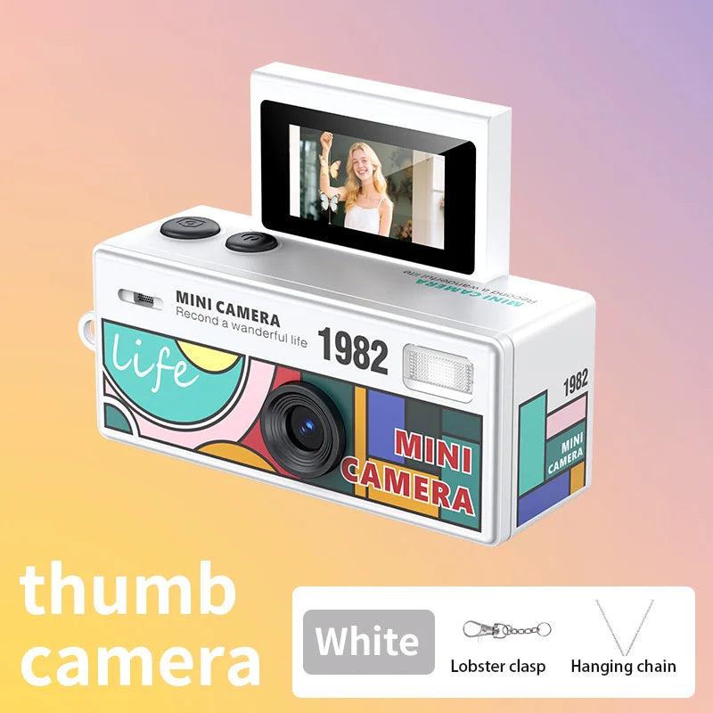 0.96 inch Flip Screen Mini Thumb Camera Keychain Camera Retro Outdoor Sports Camera Very Small Camcorder Video Recorder