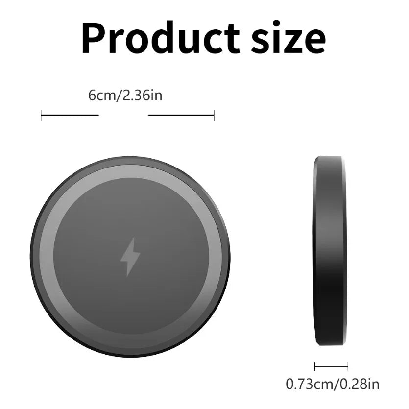 Mini Magnetic Wireless Charger Pad For Magsafe iPhone 17 16 15 14 13 Pro Max Samsung LED Magnet Fast Charging Phone Stand