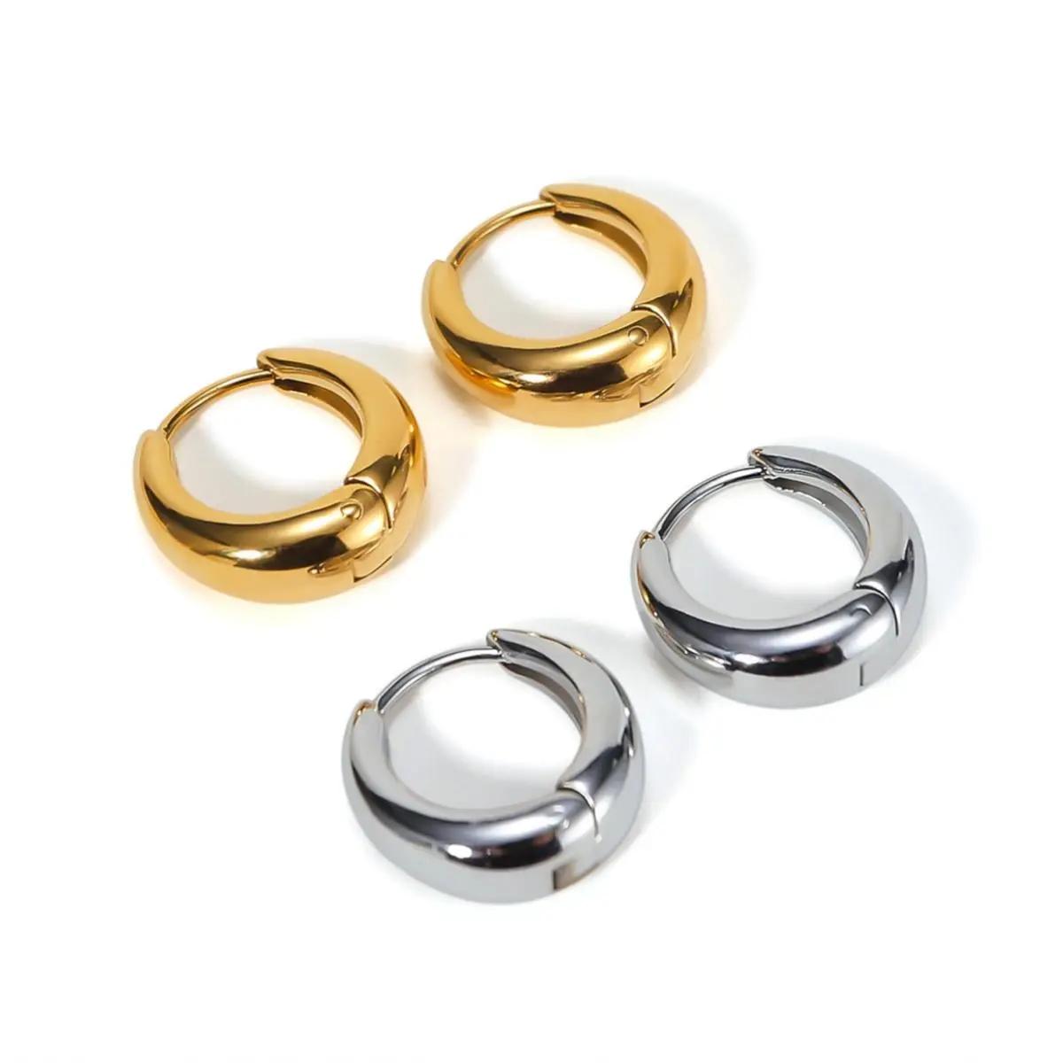 Chunky Hoop Earrings – Stainless Steel