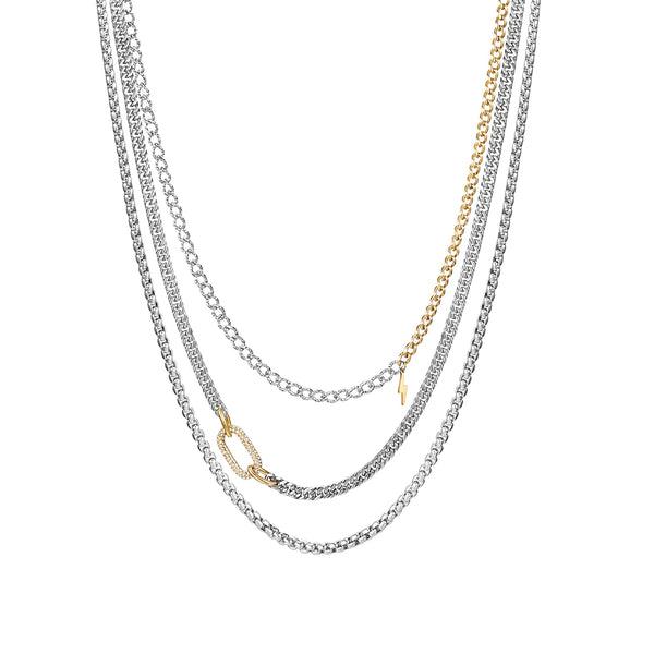 Layered Chain Necklace – Stainless Steel