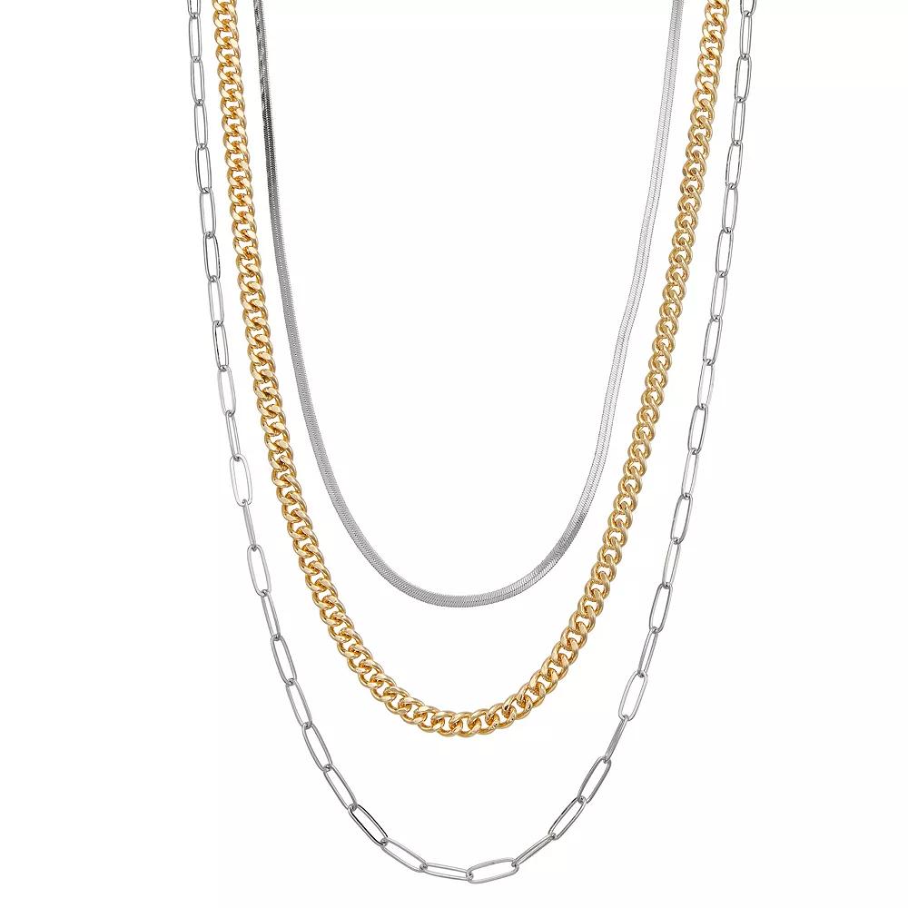 Layered Chain Necklace – Stainless Steel