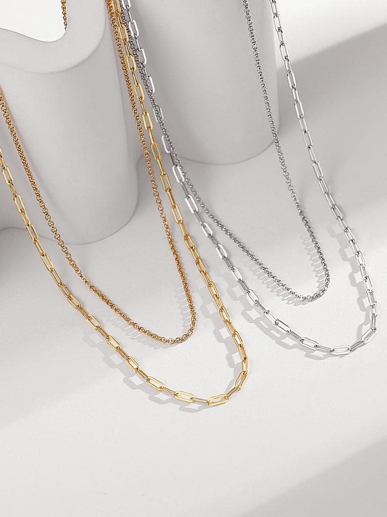 Layered Chain Necklace – Stainless Steel